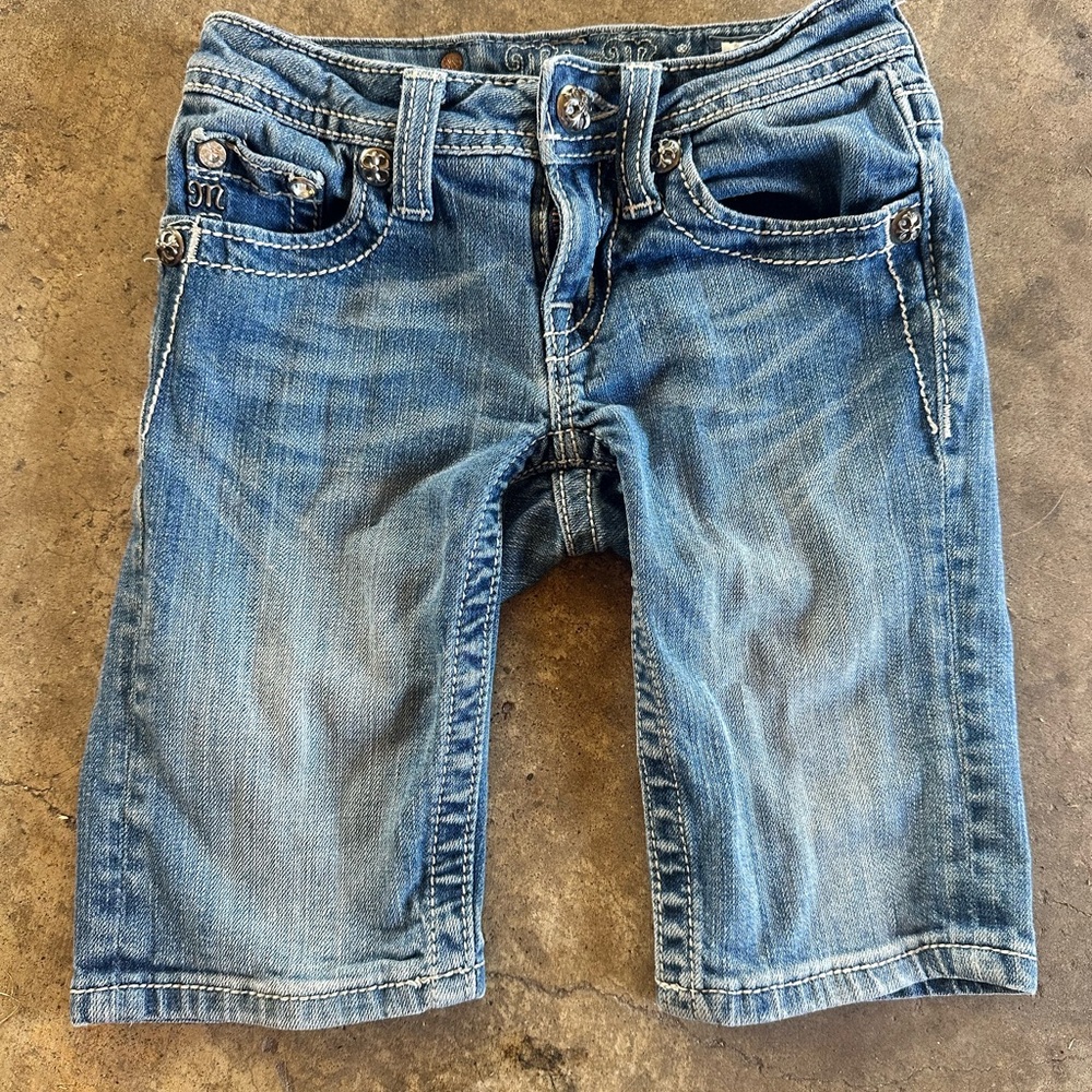 Miss Me Kids Blue Denim Bermuda Shorts
